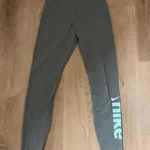 Nike Charcoal Leggings with White Logo